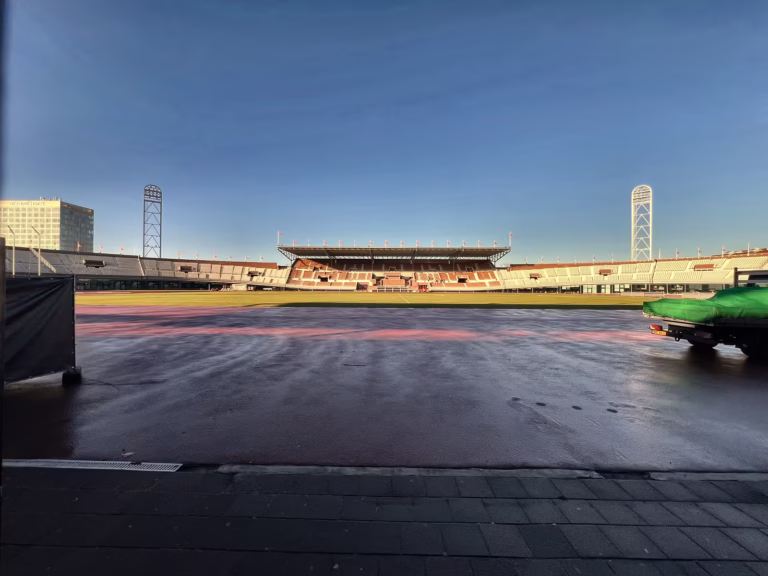 View across the stadium