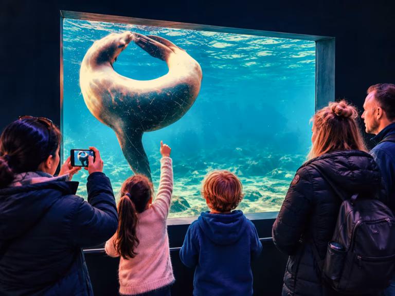 ARTIS Amsterdam mit Kindern besuchen: Seelöwen durch Unterwasserscheiben beobachten
